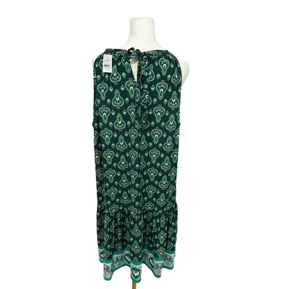 NWT Ann Taylor LOFT Women’s Sz XL Medallion Mini Halter Swing Dress Summer Green - Picture 5 of 8